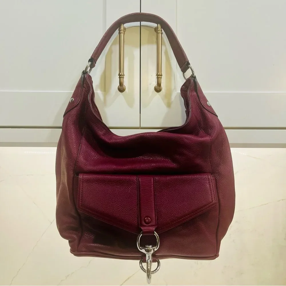 Rebecca Minkoff Deep Red Leather Hobo Bag